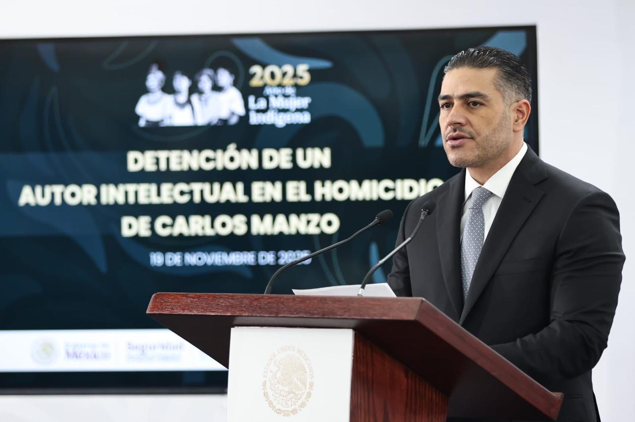 Anuncian Harfuch y Torres Piña detención de "El Licenciado", presunto autor intelectual del asesinato de Carlos Manzo