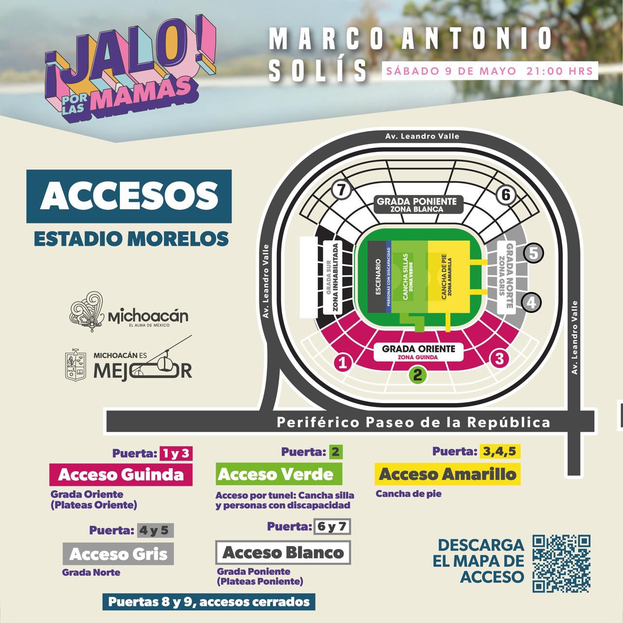 Listos los accesos al Estadio Morelos para el concierto del Buki