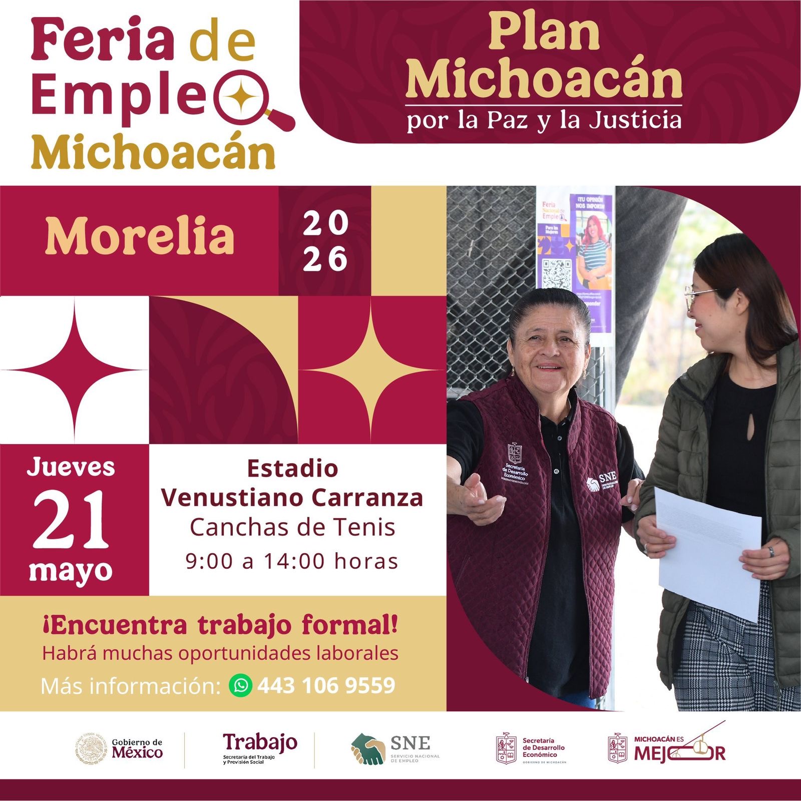 Hoy jueves 21 de mayo llegan nuevas oportunidades laborales a Morelia