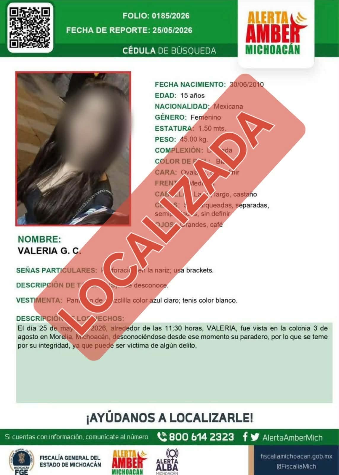 Adolescente reportad4 como desapar3cida es encontrada asesinad4 en Morelia 