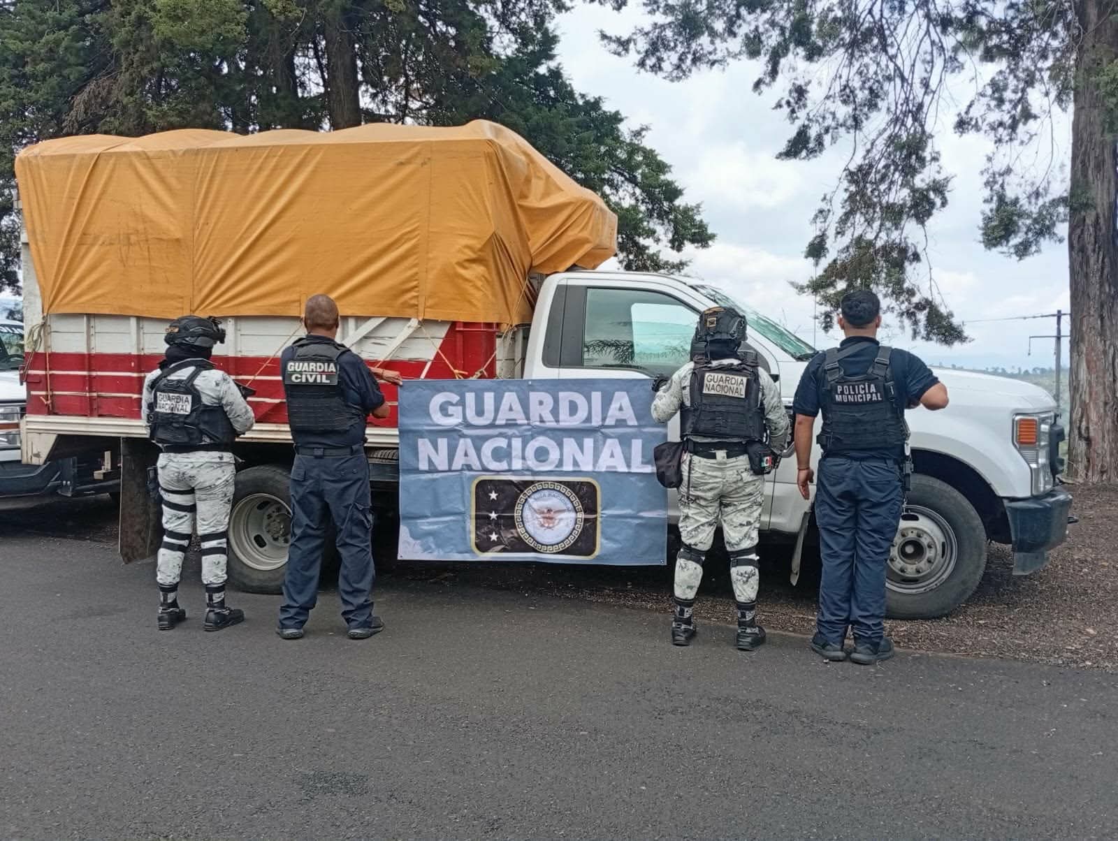 GC y GN recuperan camioneta robada y detienen a presunto responsable en la Villa Madero-Acuitzio del Canje 