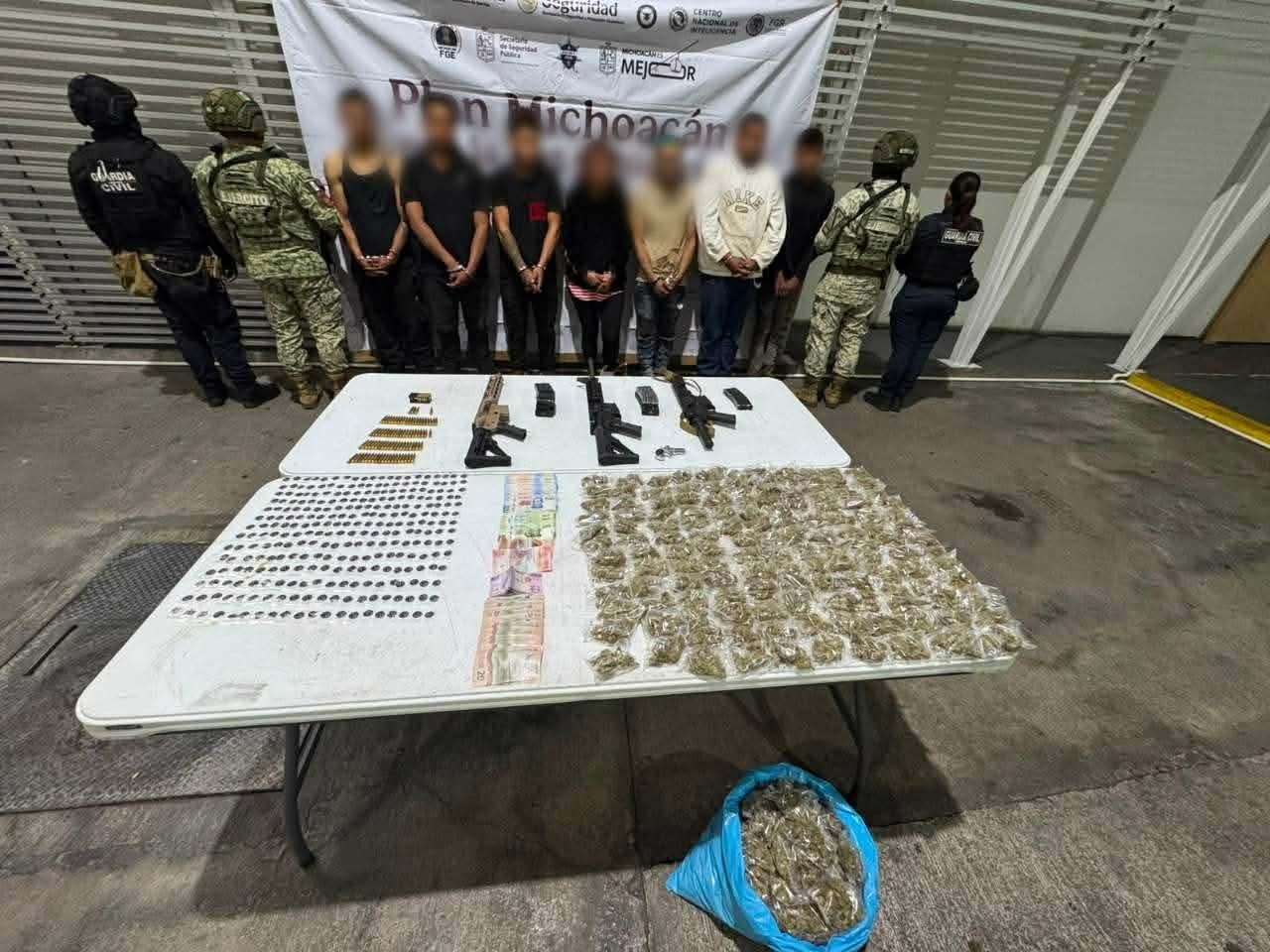Policías y militares detienen a 7 presuntos delincuentes tras persecución en Huaniqueo 