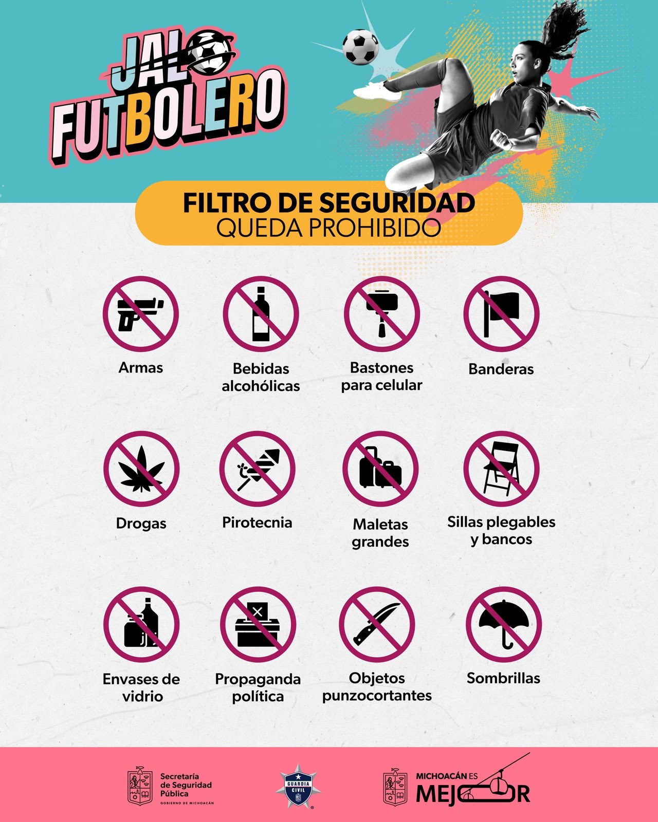 ¡Qué no te saquen la roja! Estos son los objetos que no podrás ingresar al Jalo Futbolero