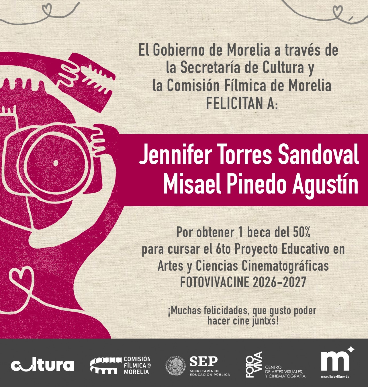 SeCultura Morelia da a conocer ganadores de becas cinematográficas