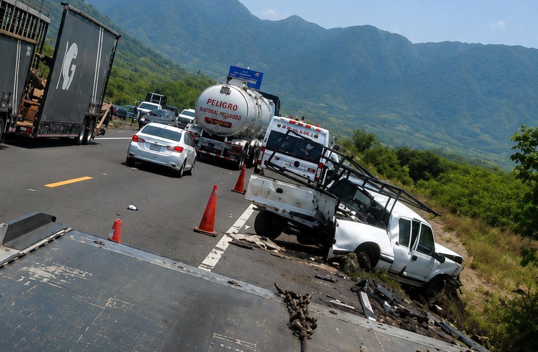 Dos personas mueren y siete más resultan heridas tras accidente en la Autopista Siglo XXI