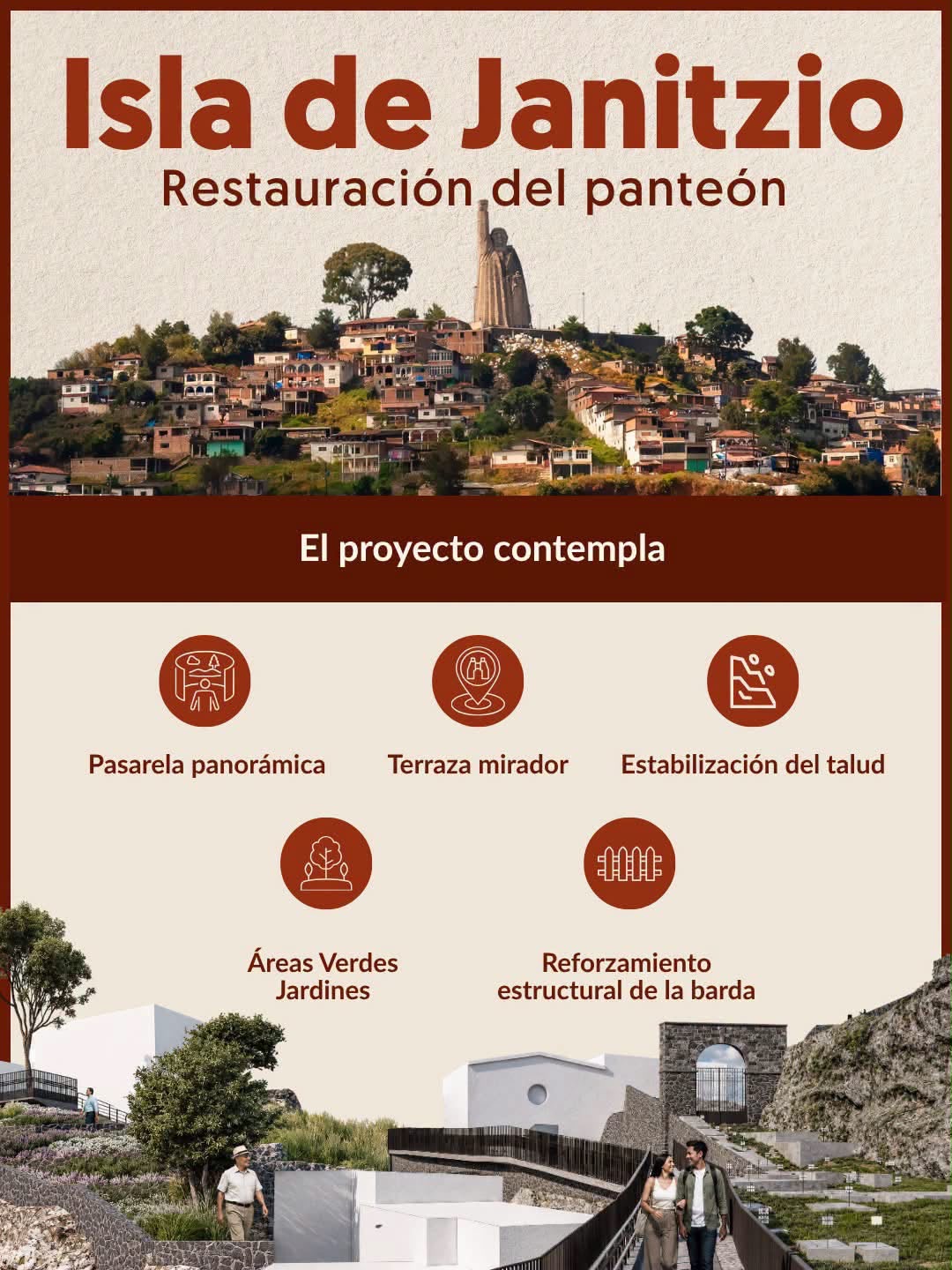 Reforzarán panteón de Janitzio con obras de infraestructura rumbo a la Noche de Muertos