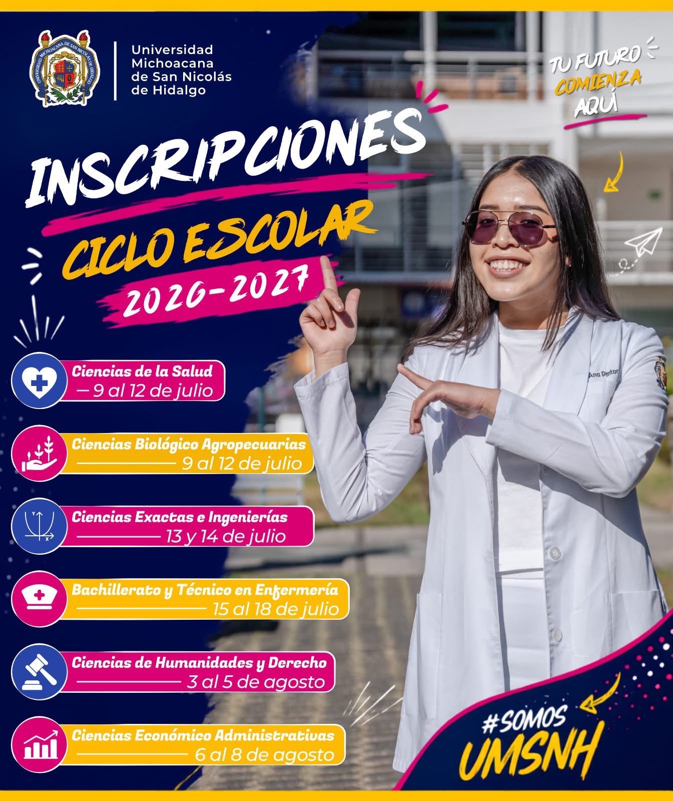 ¿RESULTASTE PROMOVIDO EN EL EXAMEN DE ADMISIÓN DE LA UMSNH?, ES TIEMPO DE INSCRIBIRTE