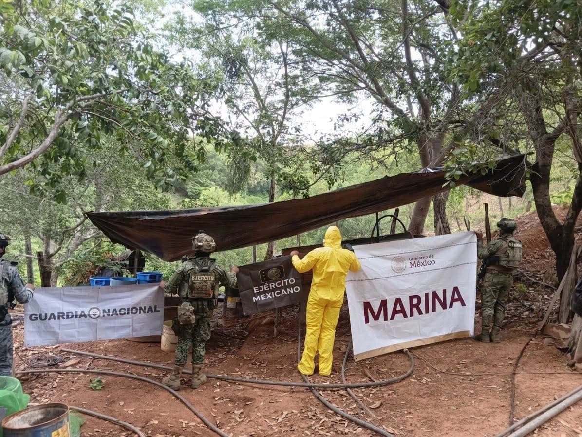 Marina localiza e inhabilita laboratorio clandestino en Arteaga, Michoacán