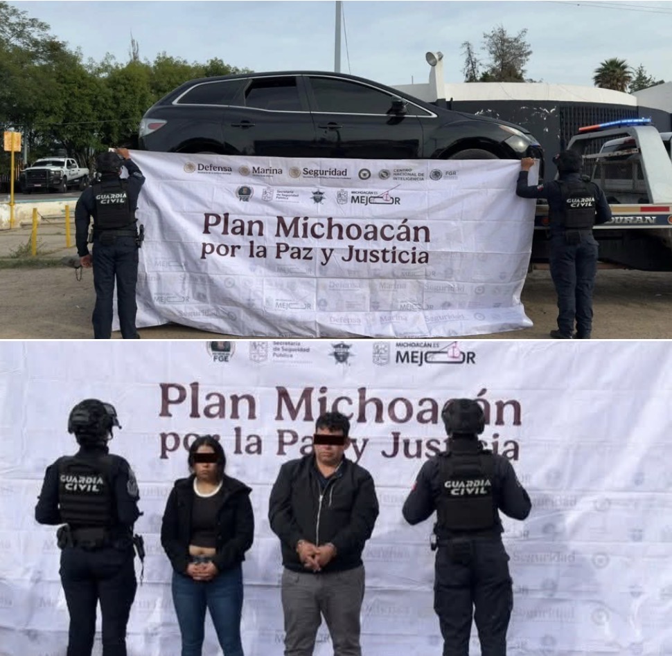 Detienen a pareja con 29 dosis de metanfetamina en Morelia